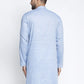 Jompers Men Blue & White Self Design Kurta Only ( KO 638 Sky )