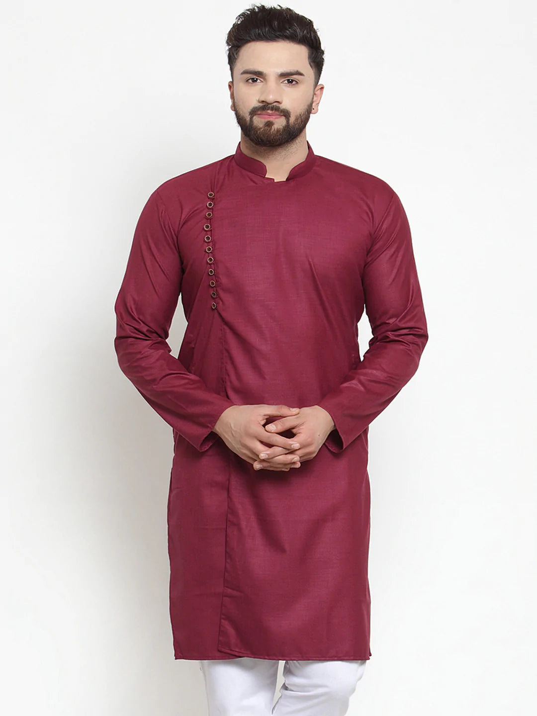 Jompers Men Maroon Solid Kurta Only ( KO 588 Maroon )