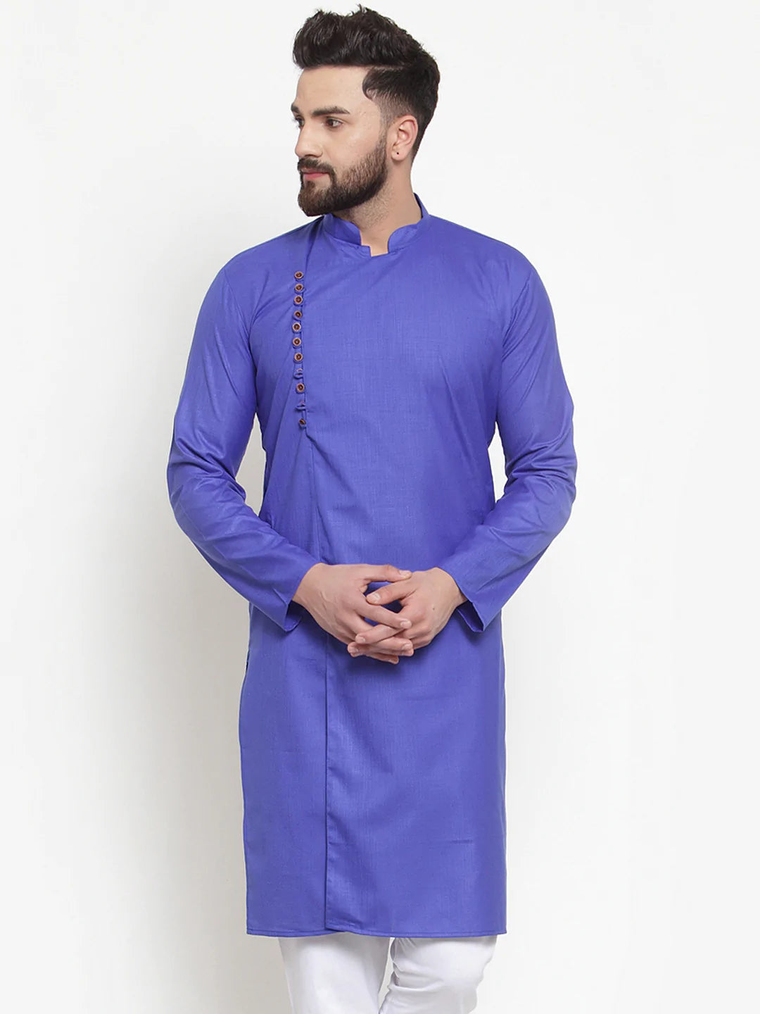 Jompers Men Royal-Blue Solid Kurta Only ( KO 588 Royal )