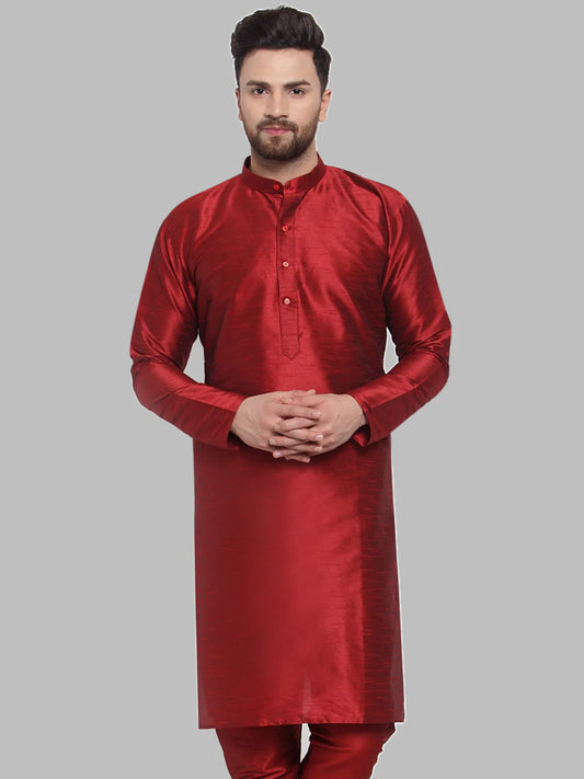 Jompers Men Maroon Solid Kurta Only ( KO 591 Maroon )