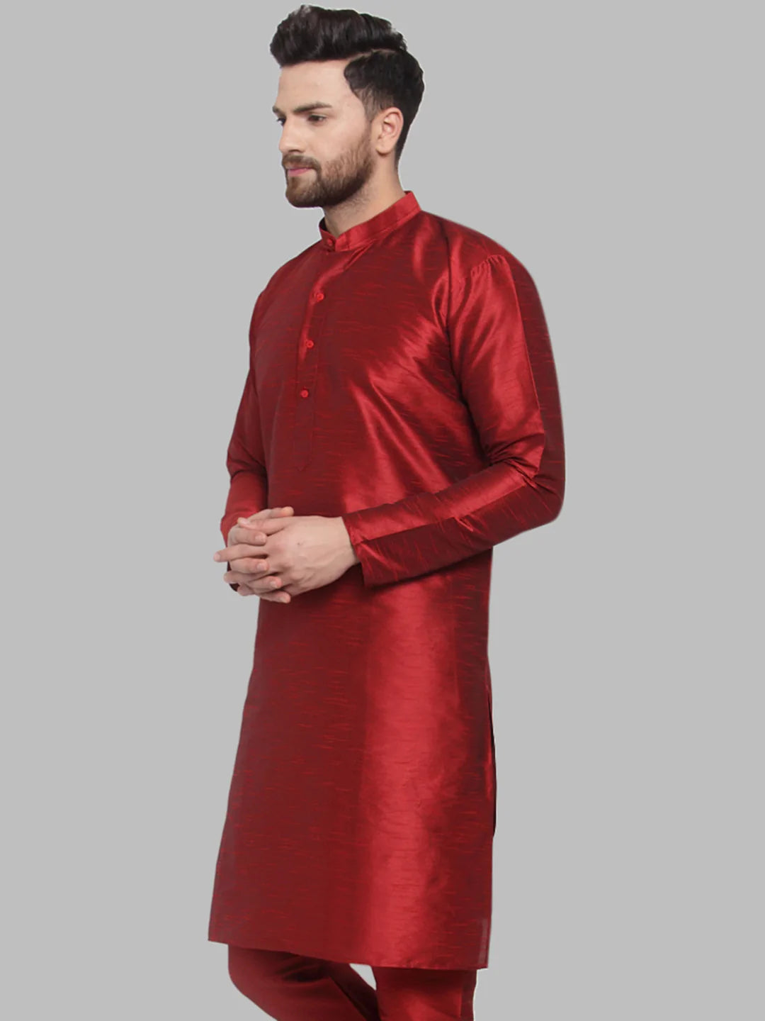 Jompers Men Maroon Solid Kurta Only ( KO 591 Maroon )