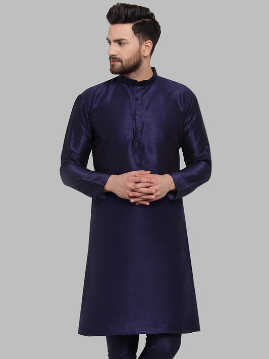 Jompers Men Navy-Blue Solid Kurta Only ( KO 591 Navy )