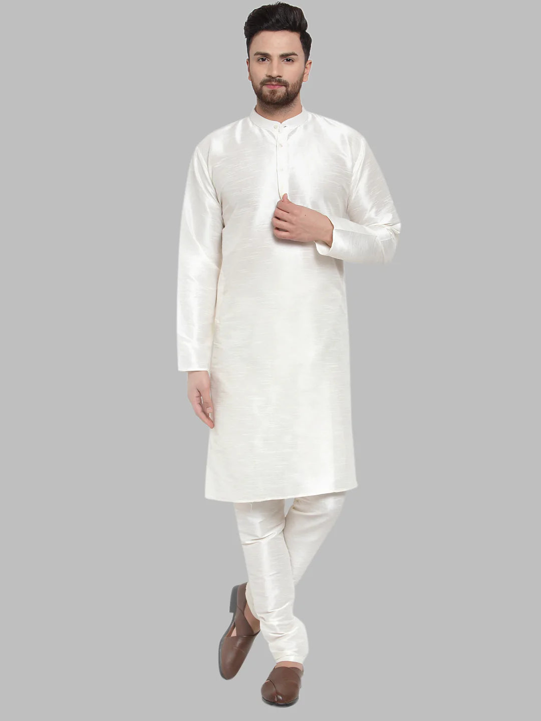 Jompers Men White Solid Kurta Only ( KO 591 White )