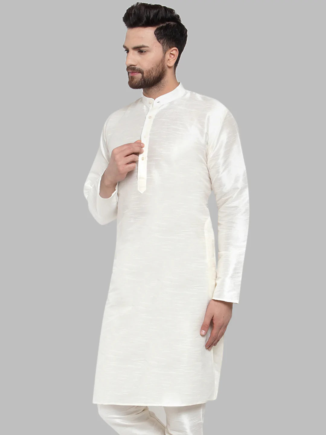 Jompers Men White Solid Kurta Only ( KO 591 White )