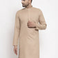 Jompers Men Light-Brown & White Solid Kurta Only ( KO 611 Light-Brown )