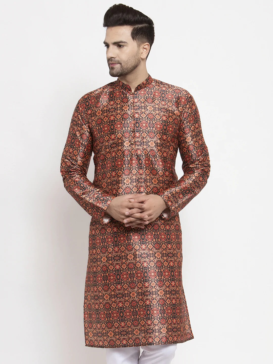Jompers Men Multi-colour Printed Kurta Only ( KO 624 Multi_Black )