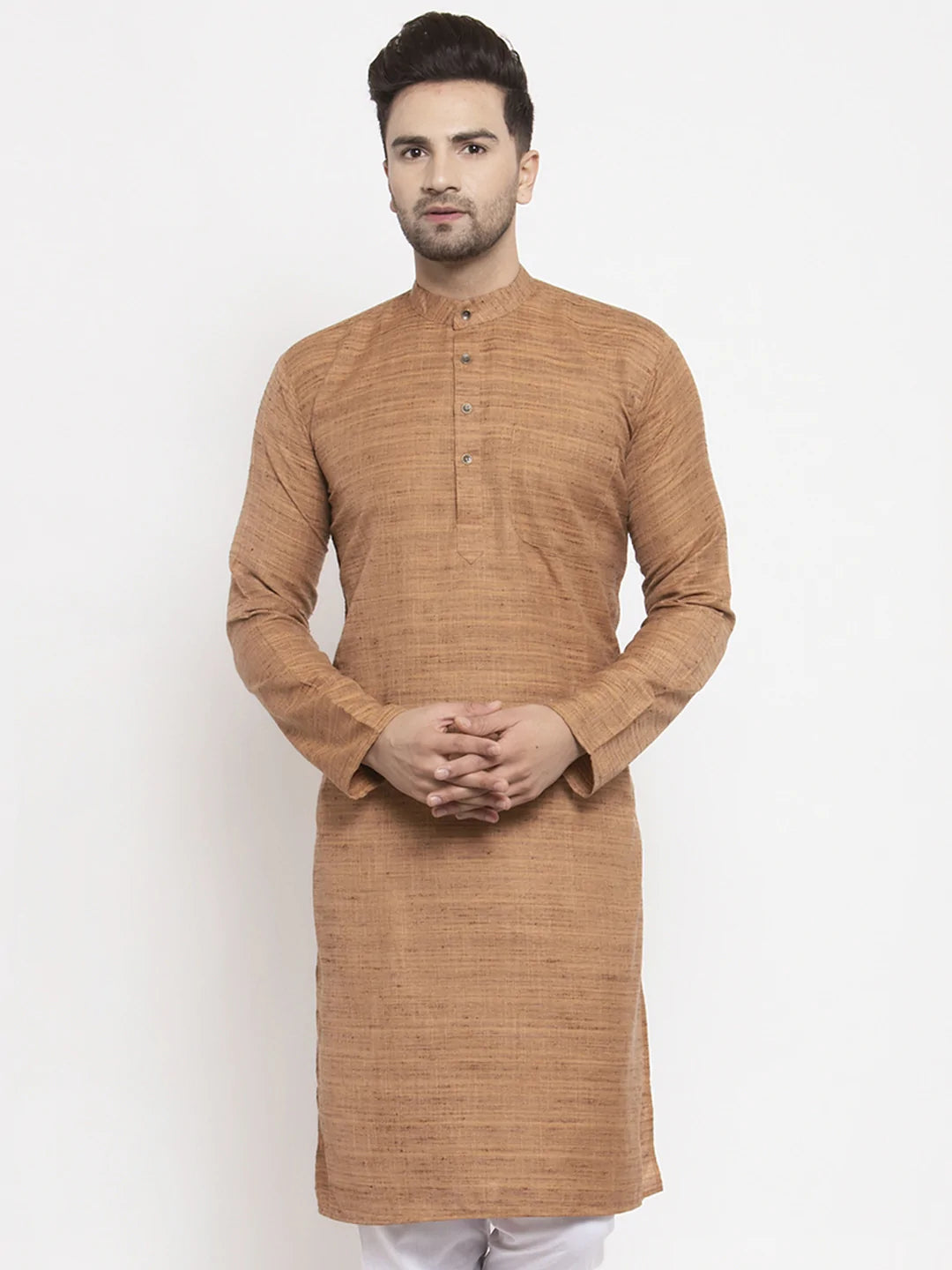 Jompers Men Brown Self Design Kurta Only ( KO 625 Brown )