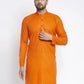 Jompers Men's Orange Printed Kurta Only ( KO 627 Orange )