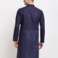 Jompers Men Navy Blue Chikan Kurta Only ( KO 561 Navy )