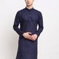 Jompers Men Navy Blue Chikan Kurta Only ( KO 561 Navy )