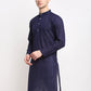 Jompers Men Navy Blue Chikan Kurta Only ( KO 561 Navy )