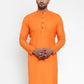 Orange & White Solid Kurta Only ( KO 532 Orange )