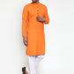 Orange & White Solid Kurta Only ( KO 532 Orange )