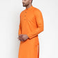 Orange & White Solid Kurta Only ( KO 532 Orange )