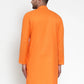 Orange & White Solid Kurta Only ( KO 532 Orange )