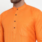 Orange & White Solid Kurta Only ( KO 532 Orange )
