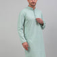 Men's Green Chikankari Embroidered and Sequence Kurta Only