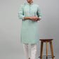 Men's Green Chikankari Embroidered and Sequence Kurta Only