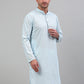 Men's Sky Blue Chikankari Embroidered and Sequence Kurta Only