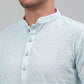 Men's Sky Blue Chikankari Embroidered and Sequence Kurta Only