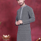 Men's Sequins Embroidered Kurtas ( KO 5013 Grey )