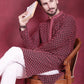 Men's Sequins Embroidered Kurtas ( KO 5013 Magenta )