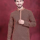 Men's Sequins Embroidered Kurtas ( KO 5013 Orange )