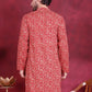 Men's Digital Printed Kurtas. ( KO 5014 Red )