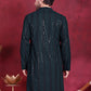 Men's Sequins Chikankari Embroidered Kurtas. ( KO 5015 Olive )