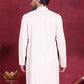 Men's Sequins Chikankari Embroidered Kurtas. ( KO 5015 White )
