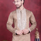 Men's Sequins Embroidered Kurtas. ( KO 5019 Beige ) [FF] [I-1-4]