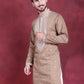 Men's Sequins Embroidered Kurtas. ( KO 5019 Beige ) [FF] [I-1-4]