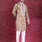 Men's Sequins Embroidered Kurtas. ( KO 5019 Beige ) [FF] [I-1-4]