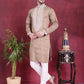 Men's Sequins Embroidered Kurtas. ( KO 5019 Beige ) [FF] [I-1-4]