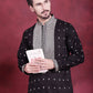 Men's Sequins Embroidered Kurtas. ( KO 5019 Black ) [FF] [I-1-4]