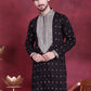 Men's Sequins Embroidered Kurtas. ( KO 5019 Black ) [FF] [I-1-4]