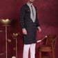 Men's Sequins Embroidered Kurtas. ( KO 5019 Black ) [FF] [I-1-4]