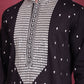 Men's Sequins Embroidered Kurtas. ( KO 5019 Black ) [FF] [I-1-4]