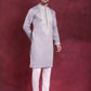 Men's Sequins Embroidered Kurtas. ( KO 5019 Grey )