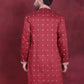 Men's Sequins Embroidered Kurtas. ( KO 5019 Maroon ) [FF] [I-1-4]
