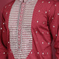 Men's Sequins Embroidered Kurtas. ( KO 5019 Maroon ) [FF] [I-1-4]