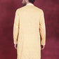 Men's Sequins Embroidered Kurtas. ( KO 5019 Yellow ) [FF] [I-1-4]