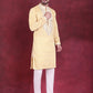 Men's Sequins Embroidered Kurtas. ( KO 5019 Yellow ) [FF] [I-1-4]