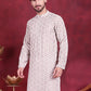 Men's Chikankari Embroidered Kurtas. ( KO 5020 Grey )