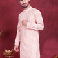 Men's Chikankari Embroidered Kurtas. ( KO 5020 Pink )
