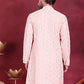 Men's Chikankari Embroidered Kurtas. ( KO 5020 Pink )