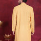 Men's Chikankari Embroidered Kurtas. ( KO 5021 Beige )