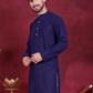 Men's Chikankari Embroidered Kurtas. ( KO 5021 Navy )