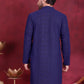 Men's Chikankari Embroidered Kurtas. ( KO 5021 Navy )