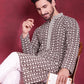 Men's Sequins Embroidered Kurtas ( KO 5023 Brown )
